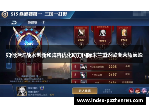 如何通过战术创新和阵容优化助力国际米兰重返欧洲荣耀巅峰